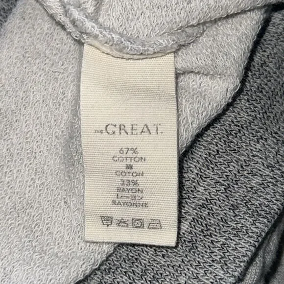 The Great. The Shrunken Bib Sweatshirt Heather Grey Medium - Picture 13 of 14